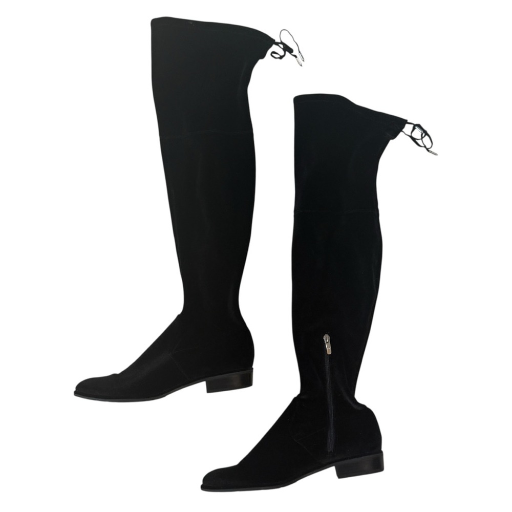 Marc Fisher Knee High Velvet Black Boots - Picture 2 of 7